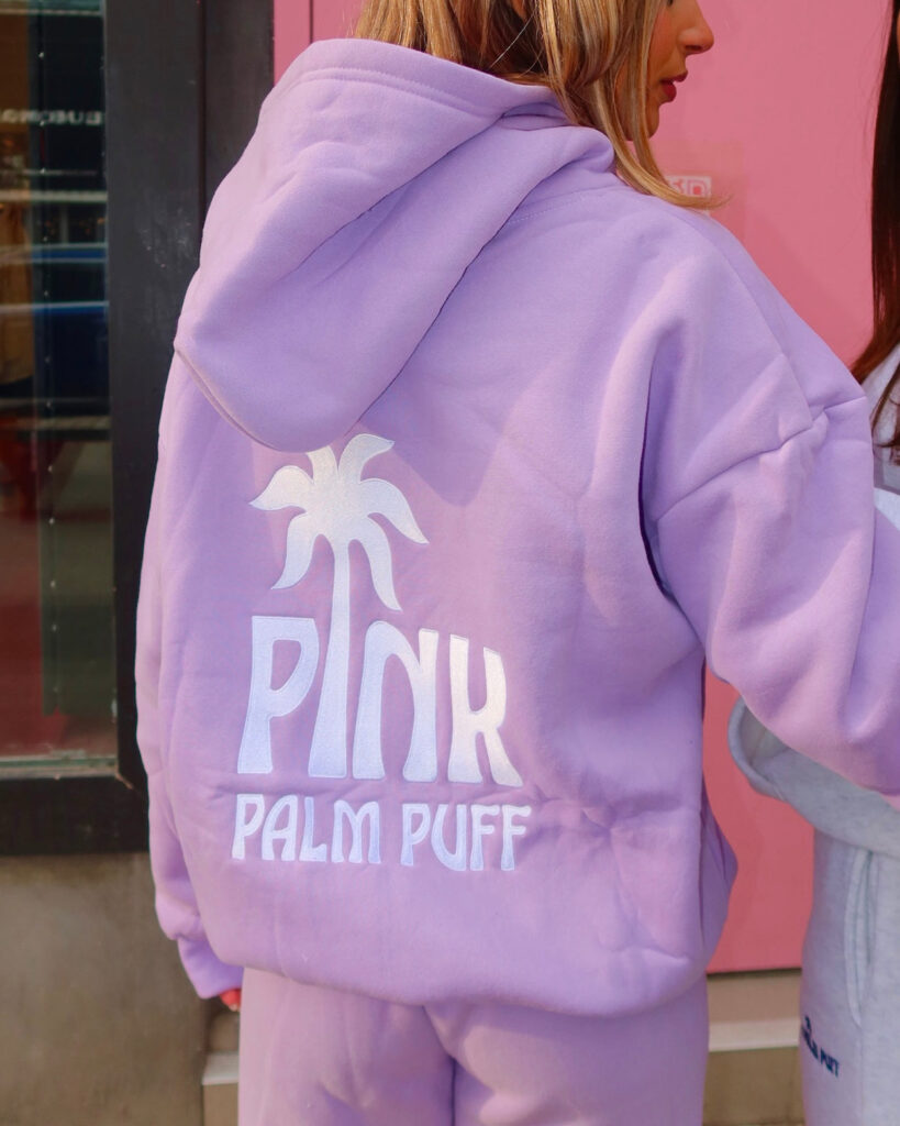 Pink Palm Puff Hoodie