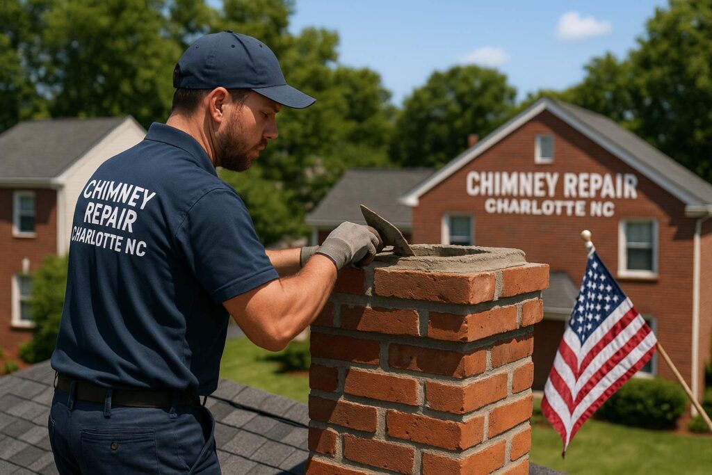 Professional Chimney Repair Charlotte NC service restoring brick and mortar for safe fireplace use